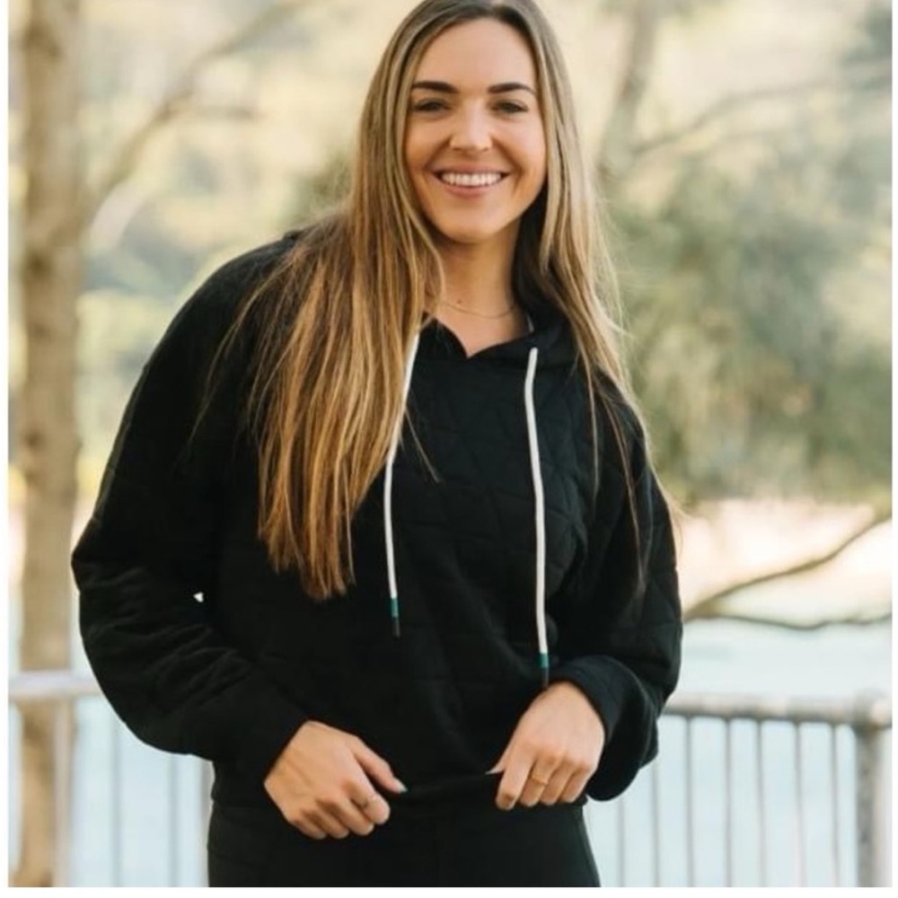 ZYIA Black Quilted Hoodie